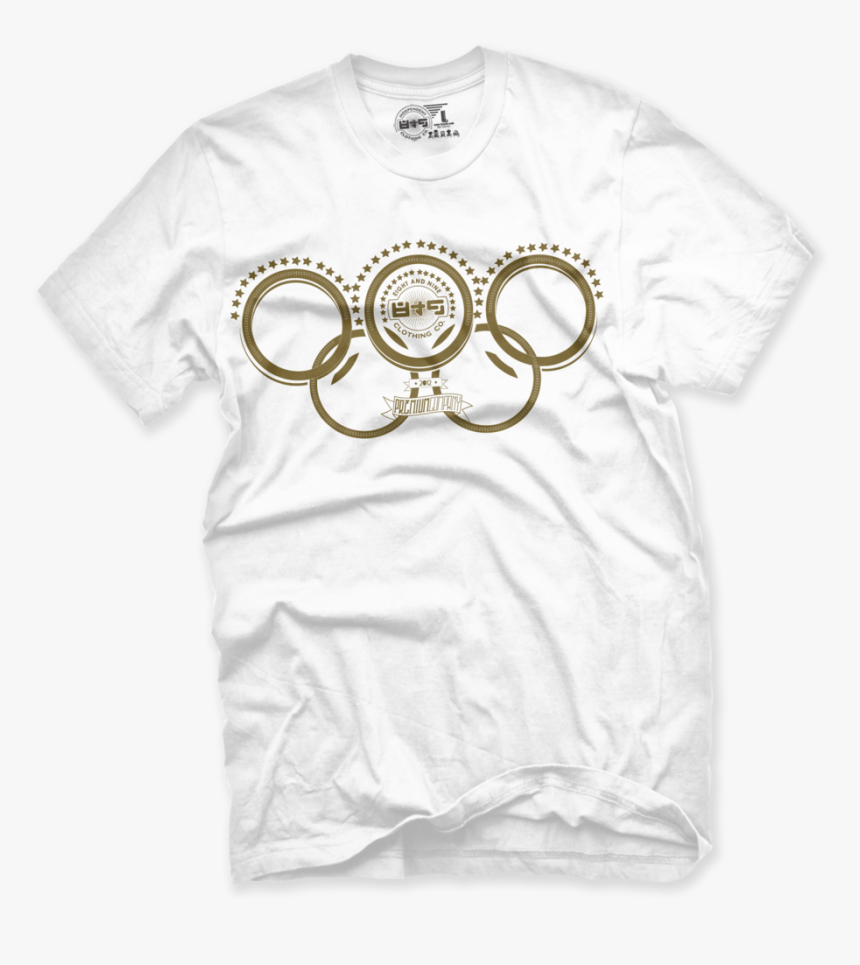 Gold Olympic Rings White T Shirt - Military Blues Jordan Shirt, HD Png Download, Free Download