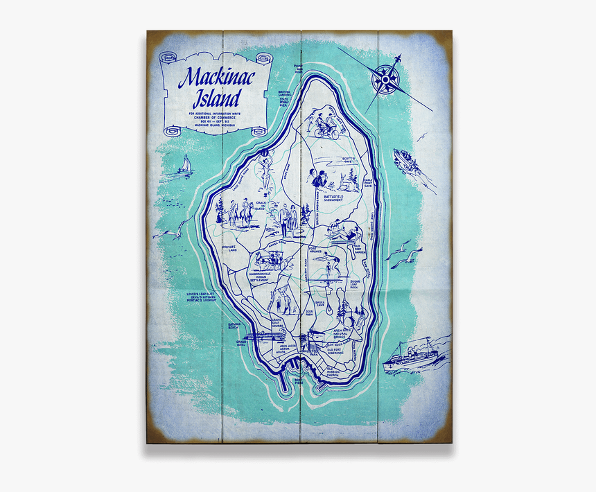 Mackinac Island Map Poster, HD Png Download, Free Download