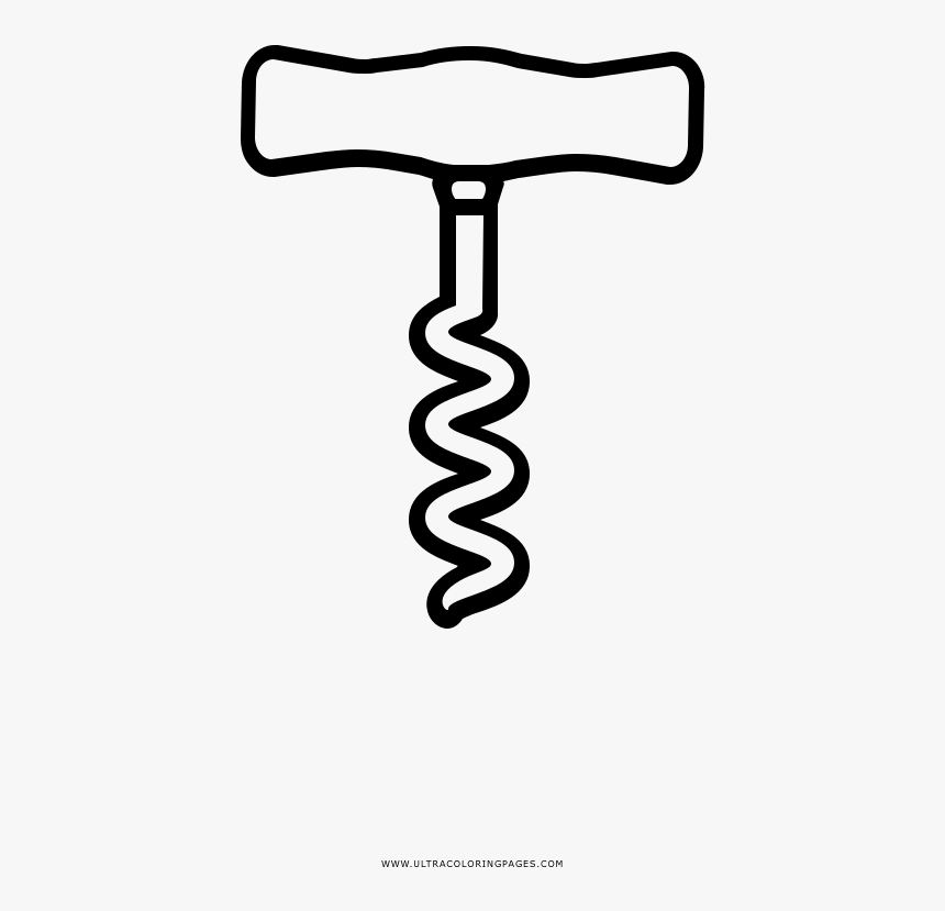 Corkscrew Coloring Page - Sacacorchos Dibujo Para Colorear, HD Png Download, Free Download