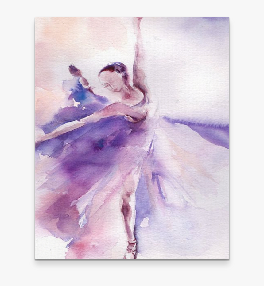 Ballet Dancer Watercolor Painting - Purple Ballerina, HD Png Download, Free Download