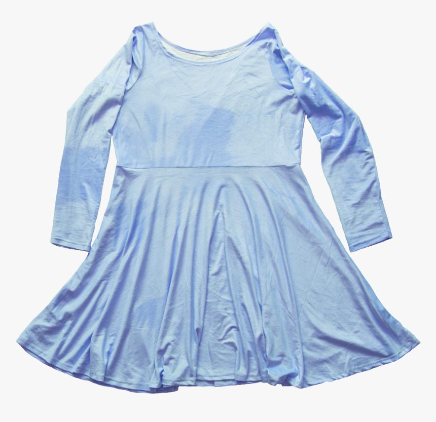 Sky Blue Velvet Skater Dress - Day Dress, HD Png Download, Free Download