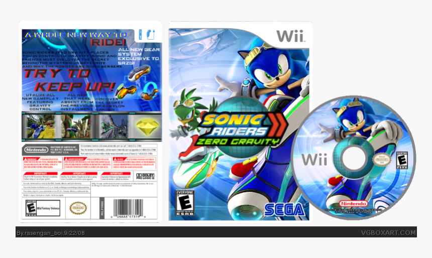 Sonic Riders Zero Gravity Box Cover - Sonic Riders Zero Gravity Wii Cover, HD Png Download, Free Download