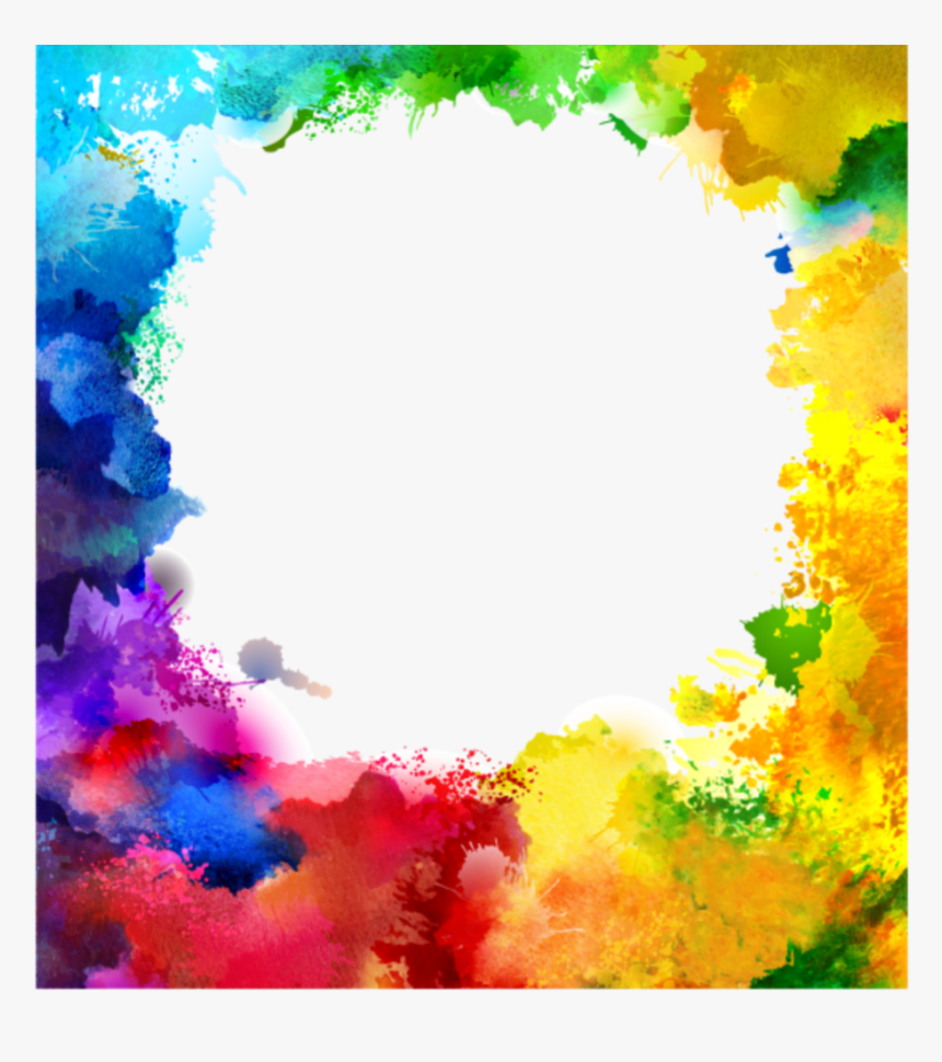 Painting Watercolor Smoke Frame Splashcolor Splash - Multicolor Watercolor Splash Background, HD Png Download, Free Download