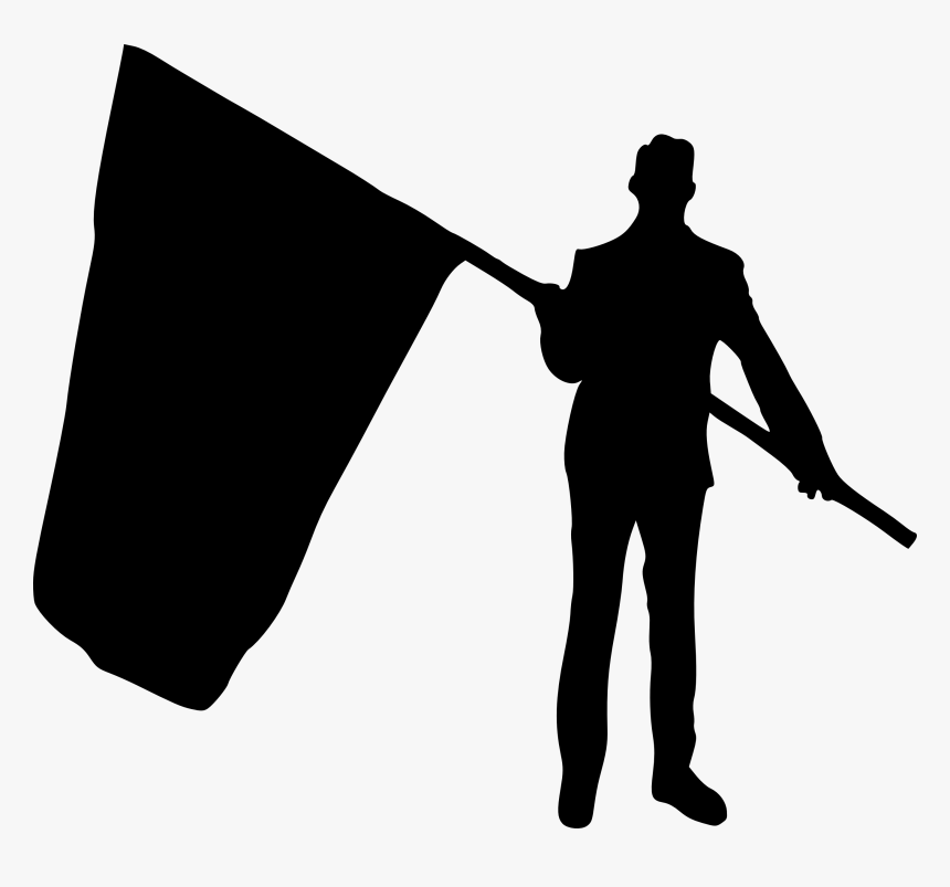 Silhouette Man With Flag, HD Png Download, Free Download
