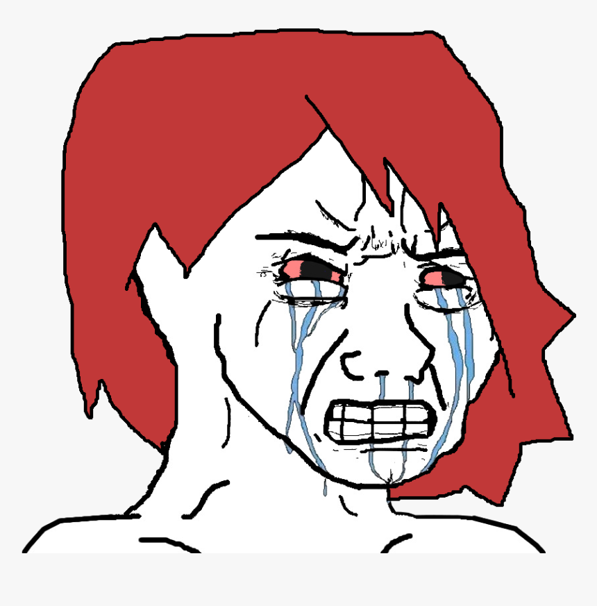 Crying Blood Rage Face , Png Download - Sad Face Drawing Meme, Transparent Png, Free Download