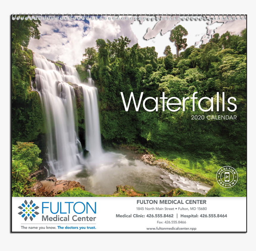 Picture Of Waterfalls Wall Calendar - Waterfall, HD Png Download, Free Download