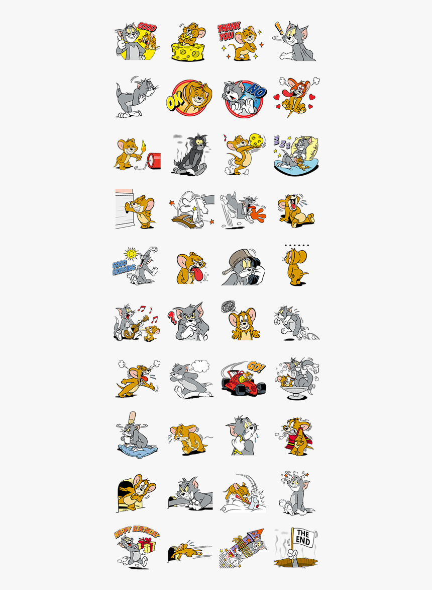 Tom And Jerry - Moon And James Line Sticker, HD Png Download, Free Download