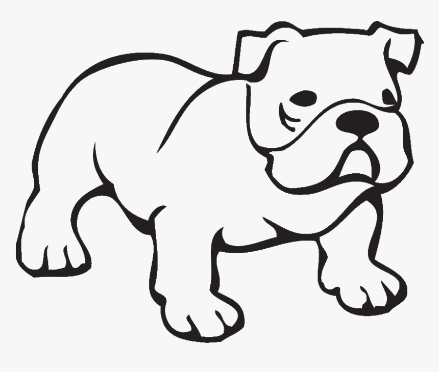Bulldog Outline Clipart - English Bulldog Clip Art, HD Png Download, Free Download