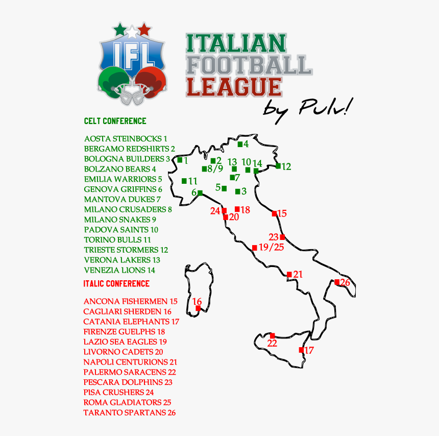 Map Of Ifl Teams, HD Png Download, Free Download