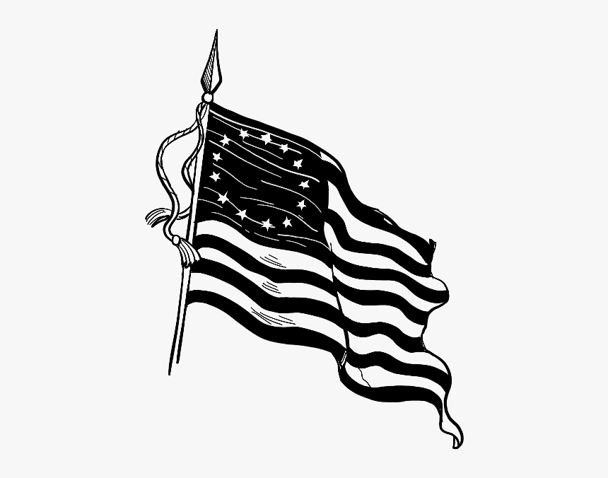 American Revolutionary War Flags Black And White, HD Png Download, Free Download