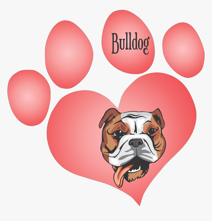 Bulldog Decal - Dog Valentine Clip Art, HD Png Download, Free Download