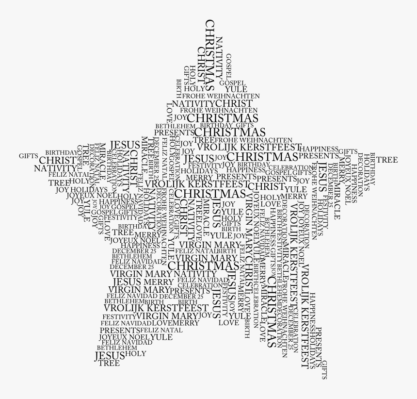 Christmas Star Word Cloud, HD Png Download, Free Download