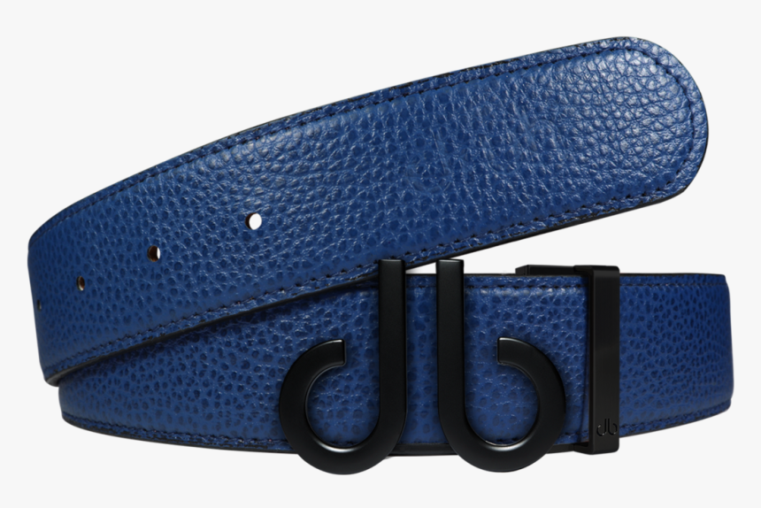 Full Grain Leather Belt In Blue With Matte Black ‘db’ - Designer Belt, HD Png Download, Free Download