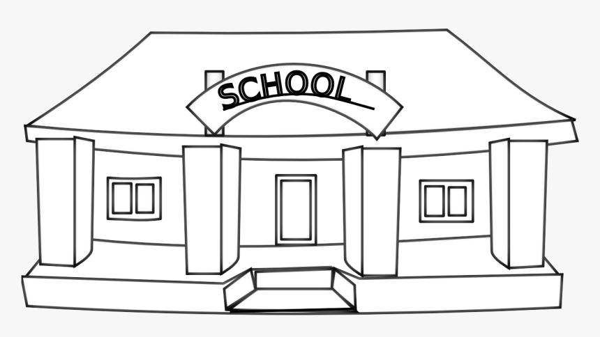 School Clipart Black And White, HD Png Download, Free Download