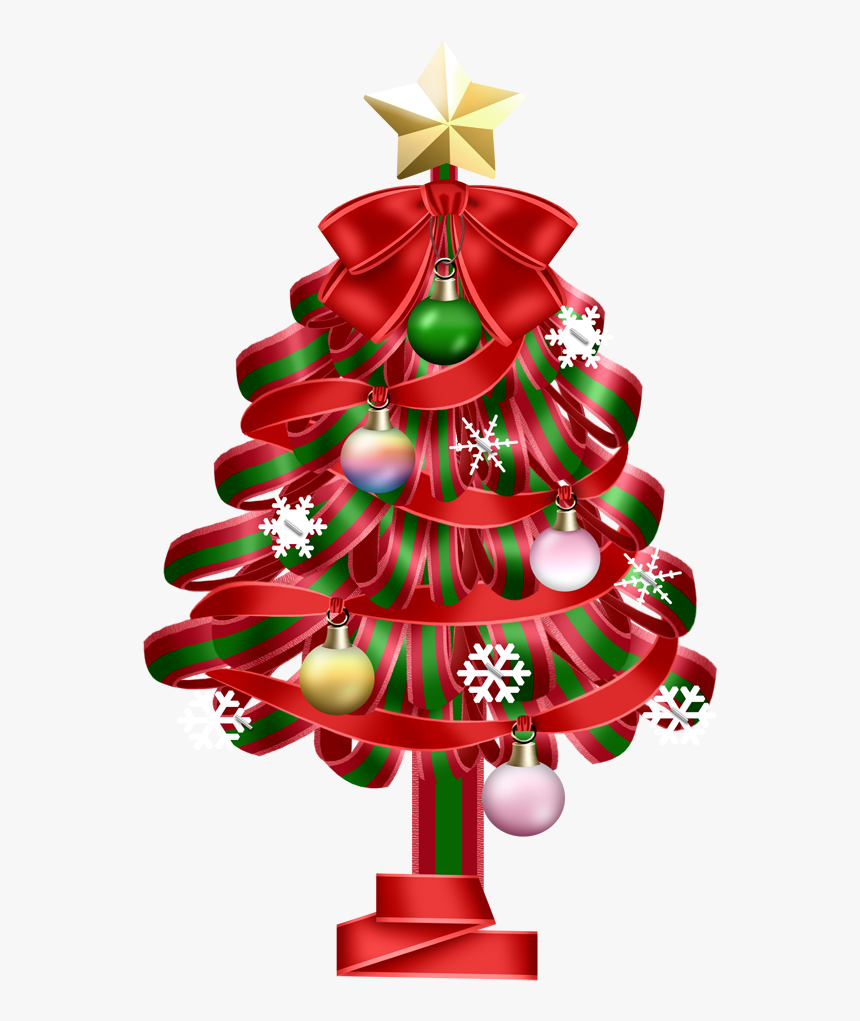 Red Christmas Tree Clipart Png, Transparent Png, Free Download