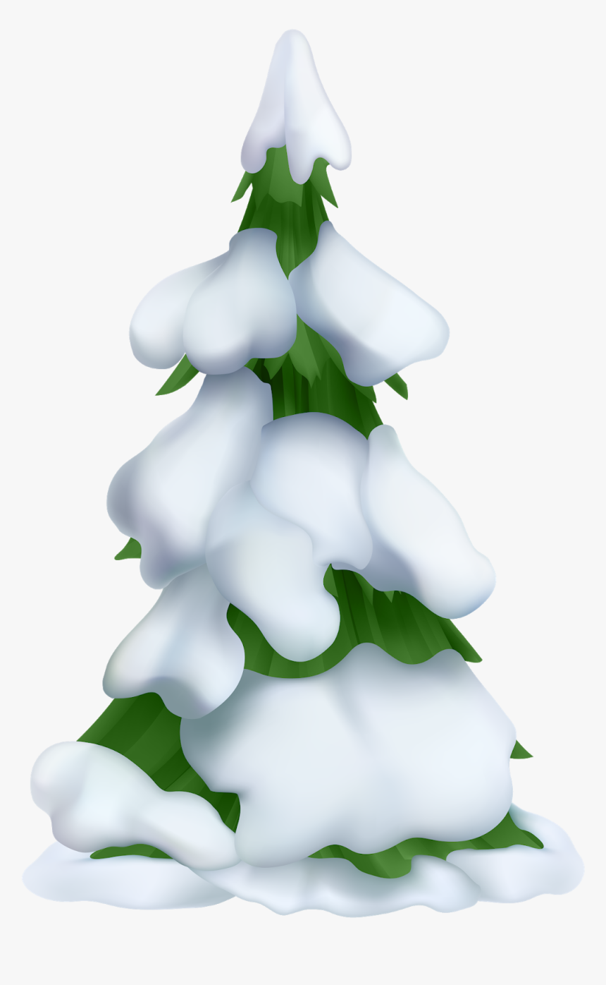 Transparent Tree With Snow Clipart - Snowy Christmas Tree Clipart, HD Png Download, Free Download