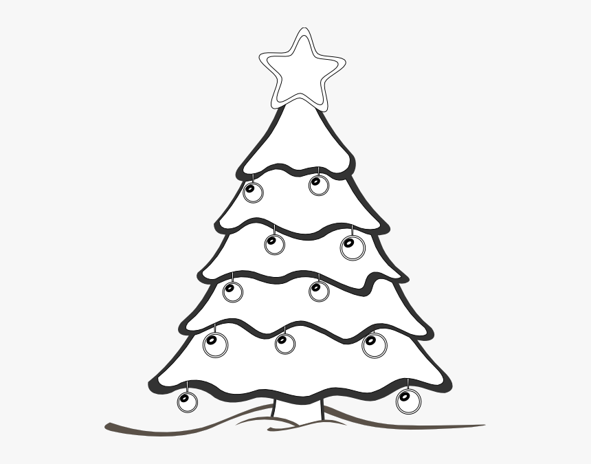 White Christmas Clip Art - X Mas Tree Clipart Black And White, HD Png Download, Free Download