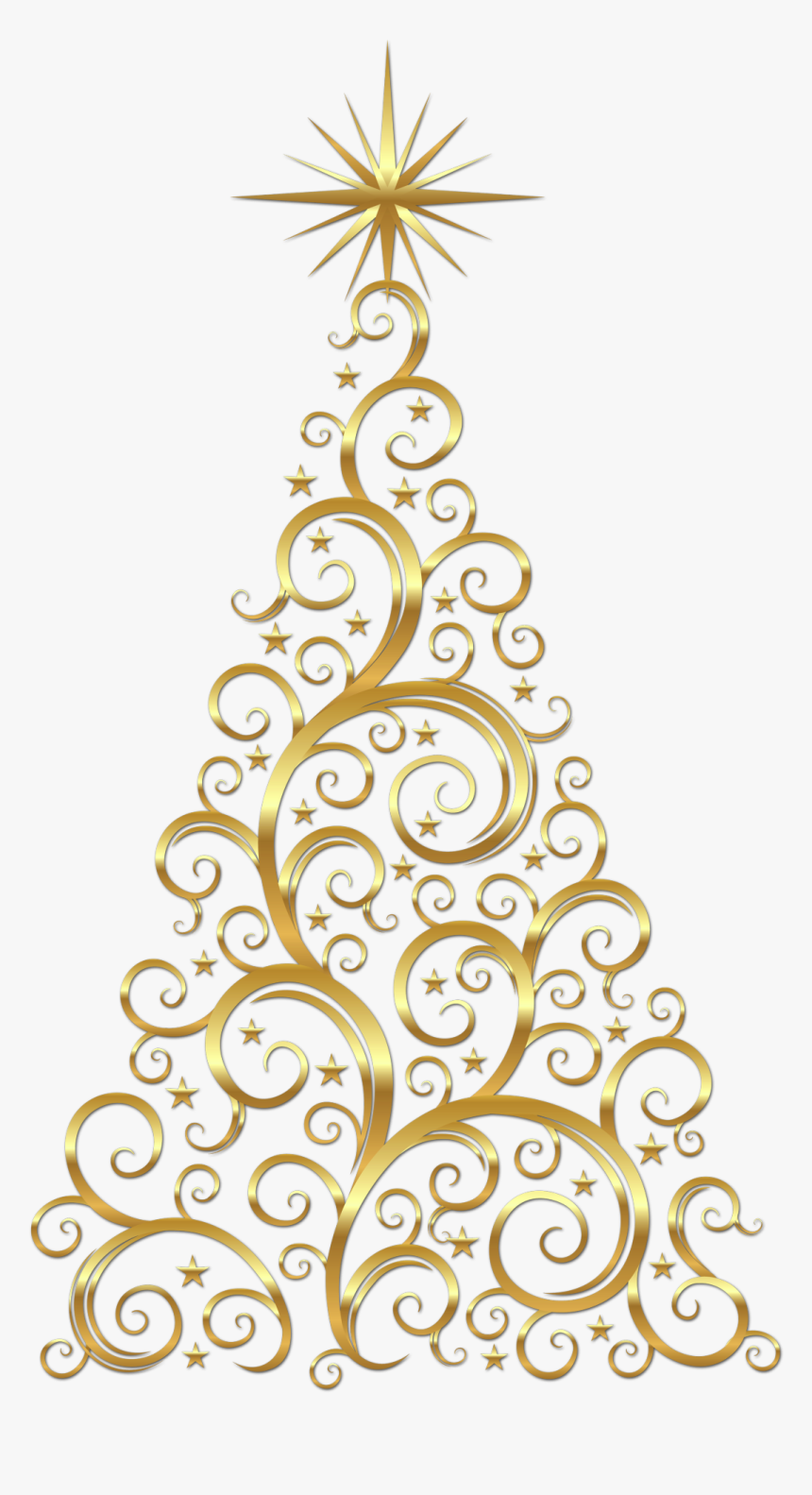 Gold Christmas Tree Png - Gold Christmas Tree Clipart, Transparent Png, Free Download