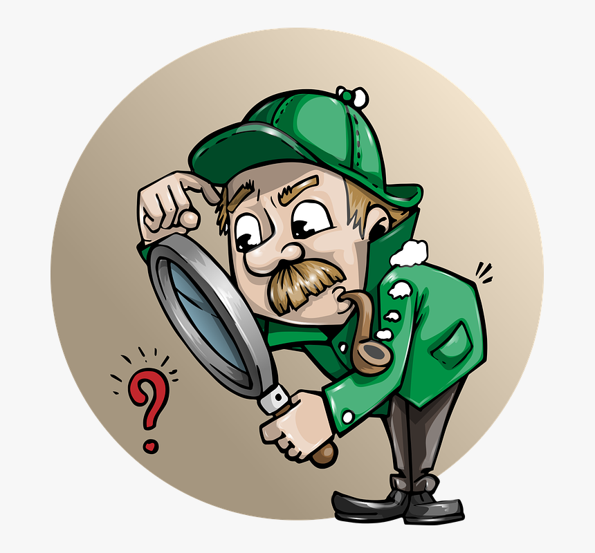 Detective, Searching, Man, Search, Magnifying - Cartoon Man With Magnifying Glass, HD Png Download, Free Download