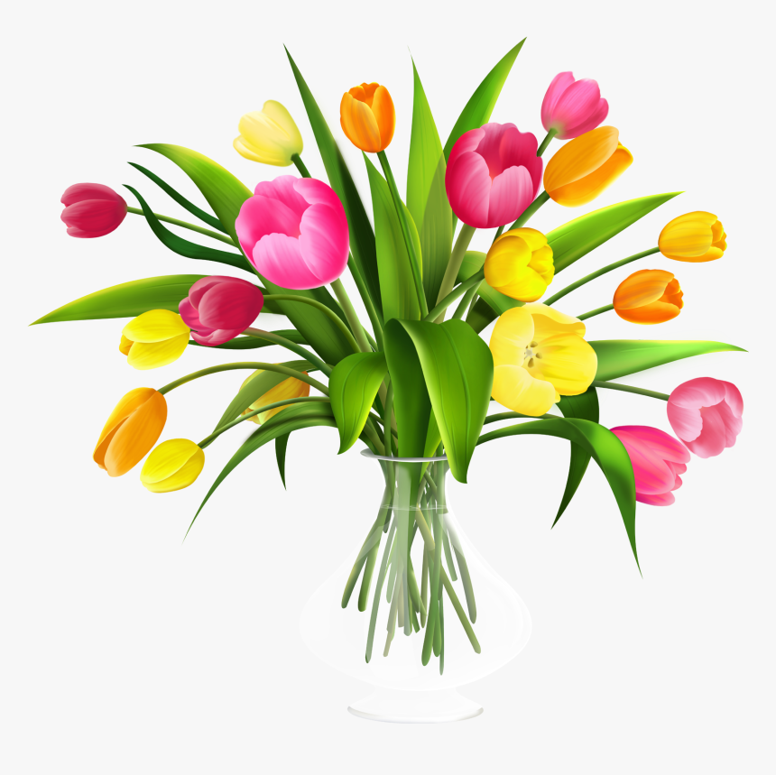 Beautiful Flower Vase With Flowers Png - Flower Bouquet Png, Transparent Png, Free Download