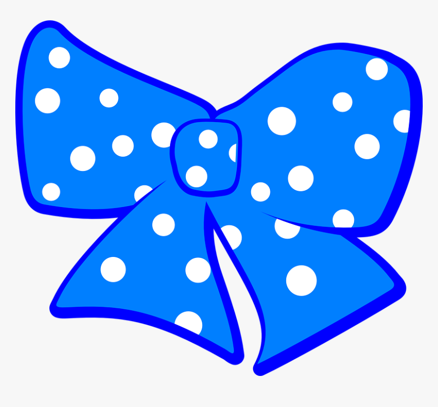 Bow, Polka, Dots, Ribbon, Blue, White, Decoration - Minnie Mouse Logo Png, Transparent Png, Free Download