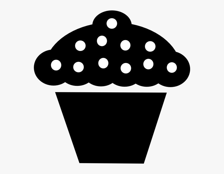 Polka Dot Cupcake Black Svg Clip Arts, HD Png Download, Free Download