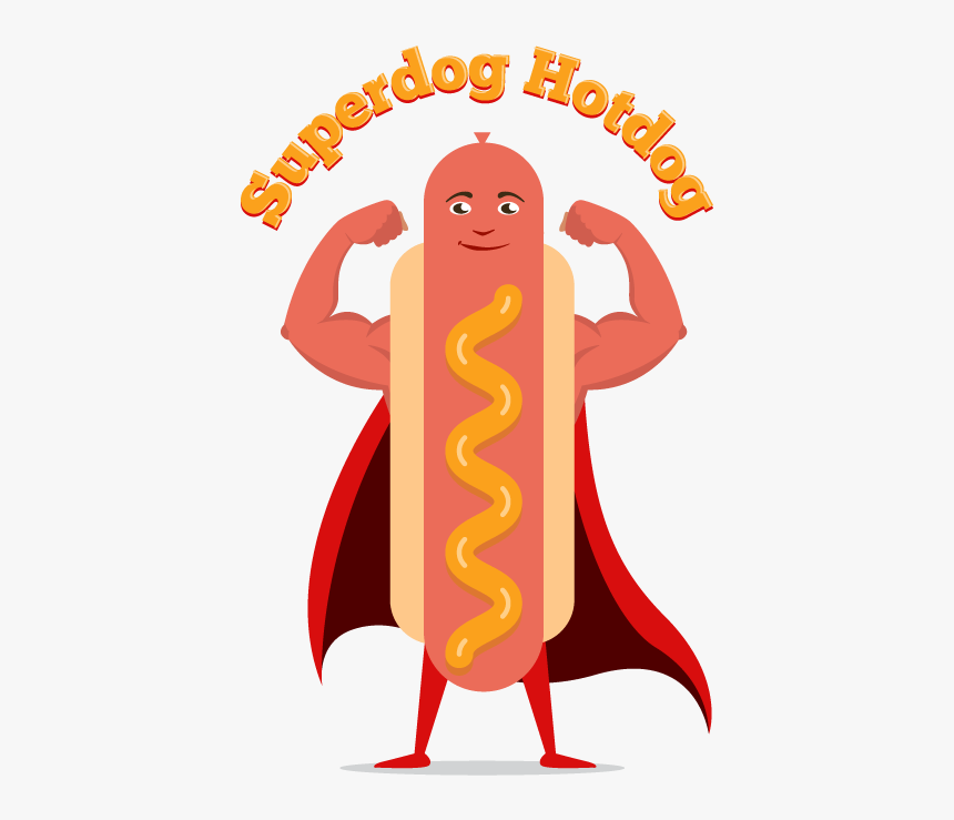 Superdog Hotdog - Cartoon, HD Png Download, Free Download