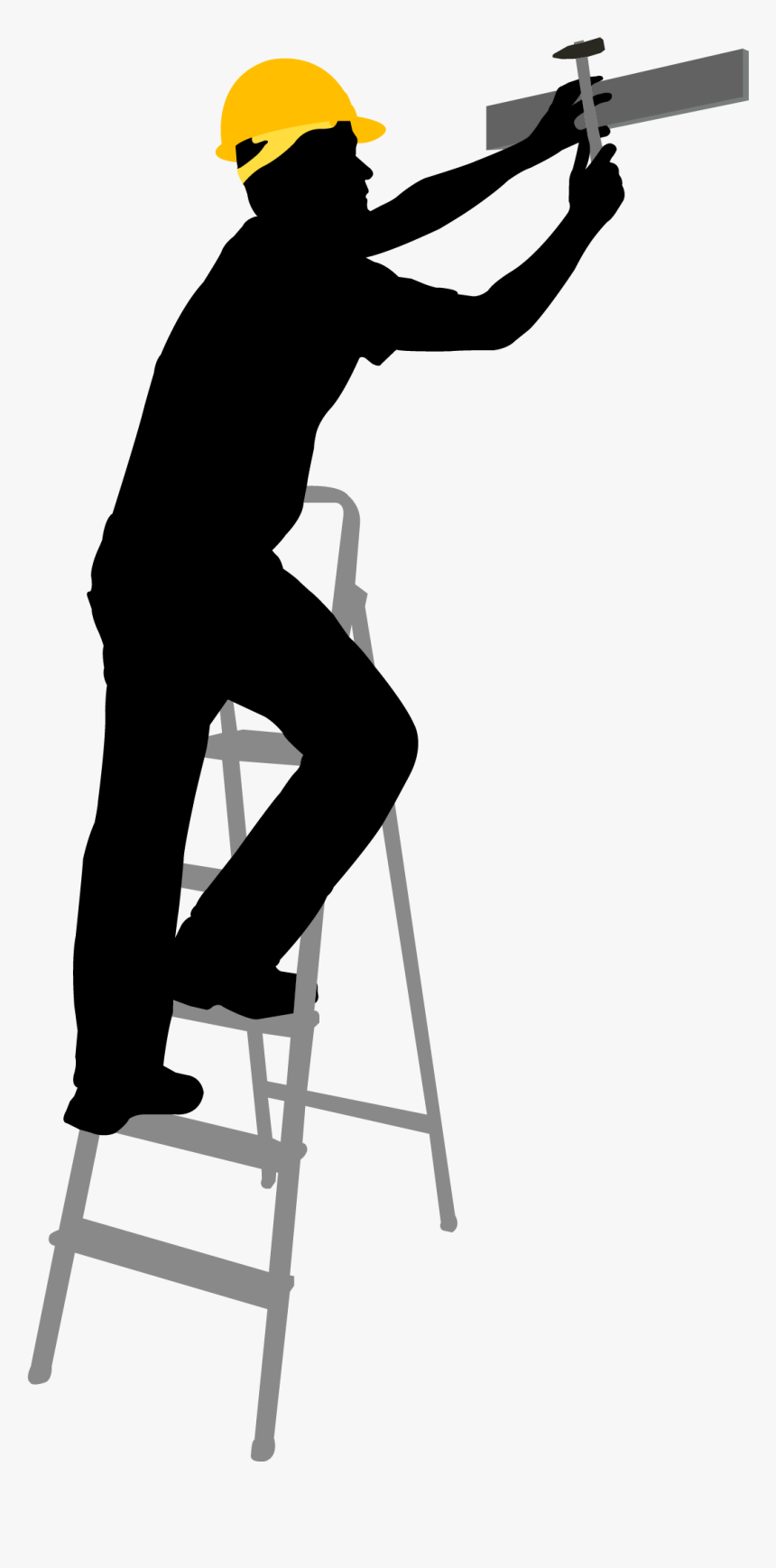 Construction Worker Silhouette Architectural Engineering - Construction Worker Vector Png, Transparent Png, Free Download