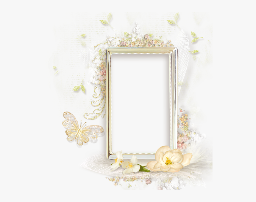 Beautiful Cream Transparent Frame With Flowers, HD Png Download, Free Download