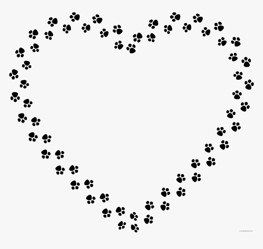 Pawprint Clipart Heart - Paw Prints Clear Background, HD Png Download, Free Download