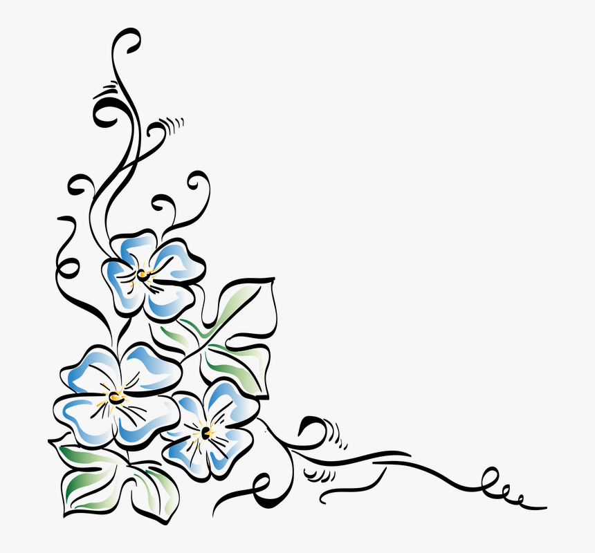 Corner Floral Border Design Drawing - img-slobberknocker