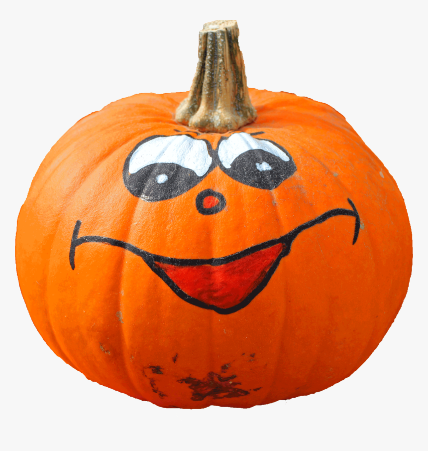 Free Halloween Pumpkin With A Funny Painted Face Png - Pumpkin Decoration, Transparent Png, Free Download