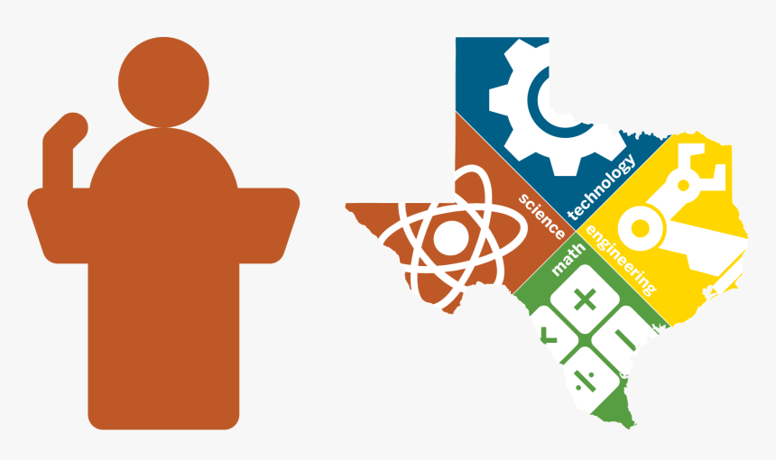 Icon Of A Speaker At A Podium And The Stem Center Texas - Texas, HD Png Download, Free Download