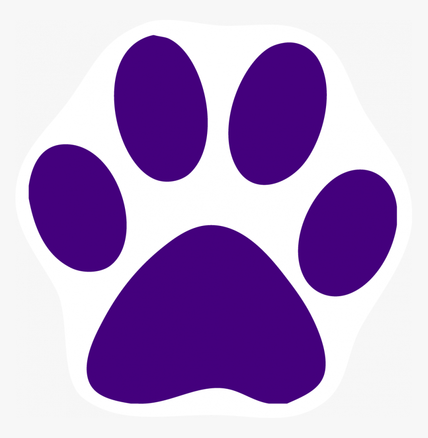 Purple Paw Print Clipart - Purple Cat Paw Print, HD Png Download, Free Download
