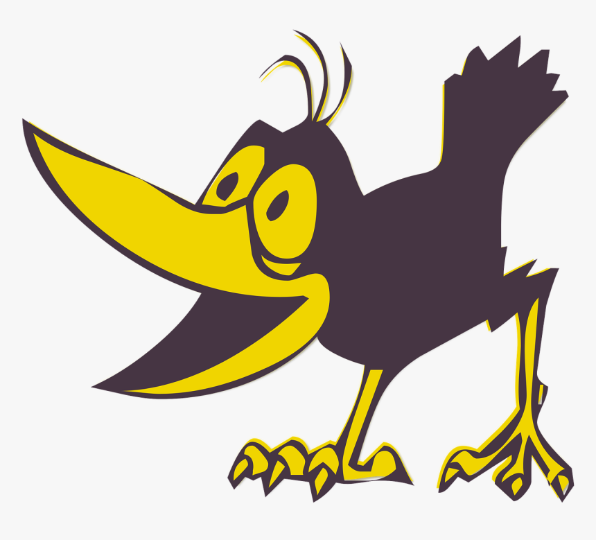 Funny, Bird, Cartoon, Animal, Cute, Birds Vector - Crow Cartoon Png, Transparent Png, Free Download