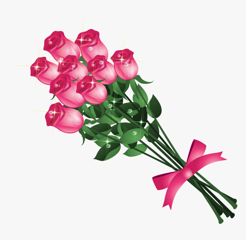 Bouquet Clipart Simple Bouquet - Rose Flower Bokeh Png, Transparent Png, Free Download