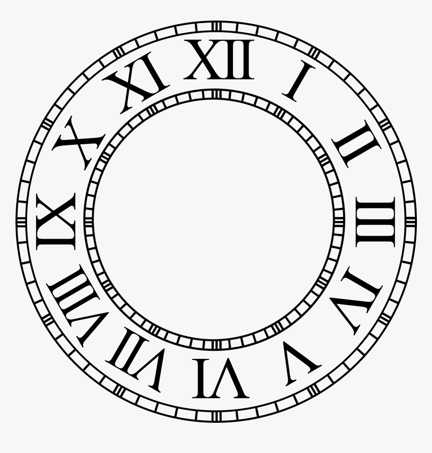 Clock Clipart Roman Numerals - Roman Numeral Clock Png, Transparent Png, Free Download