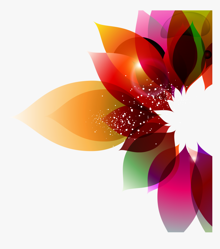 Color Flower Abstract Art Floral Design Colorful Background - Colorful Flower Vector Png, Transparent Png, Free Download