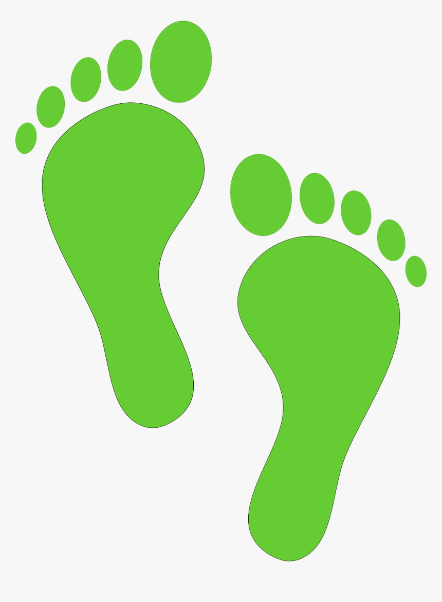 Footprints, Toes, Foot, Silhouette, Green, Man, Human - Footprints Clipart, HD Png Download, Free Download