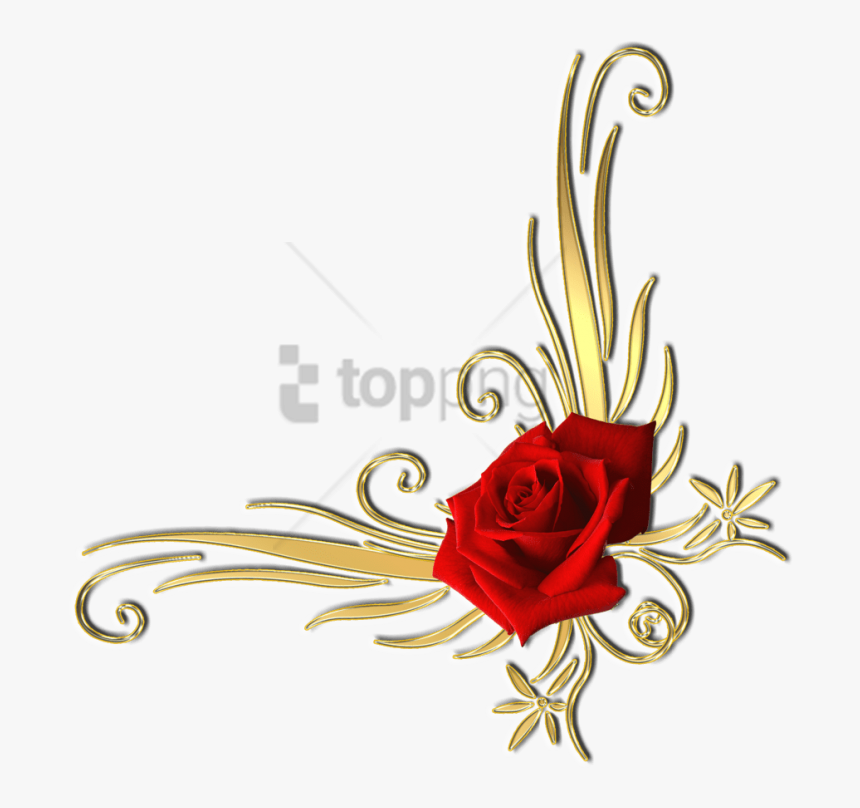 Free Png Gold Corner Designs Png Png Image With Transparent - Corner Red Flowers Png, Png Download, Free Download