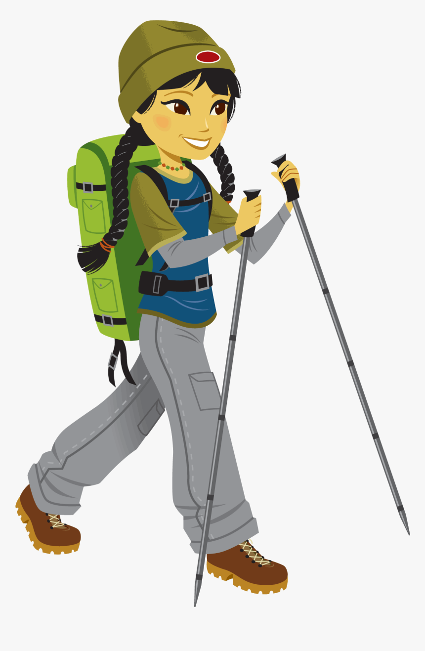 Girl Clipart Hiker - Hiking Clipart Png, Transparent Png, Free Download