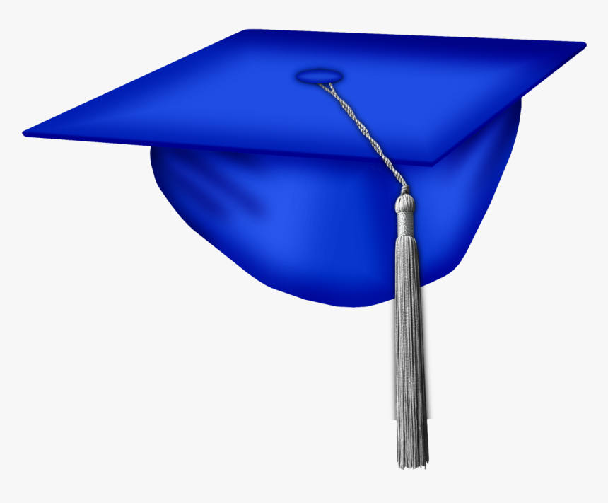 Clip Art Gold Graduation Cap Png - Blue Graduation Cap White Tassel, Transparent Png, Free Download