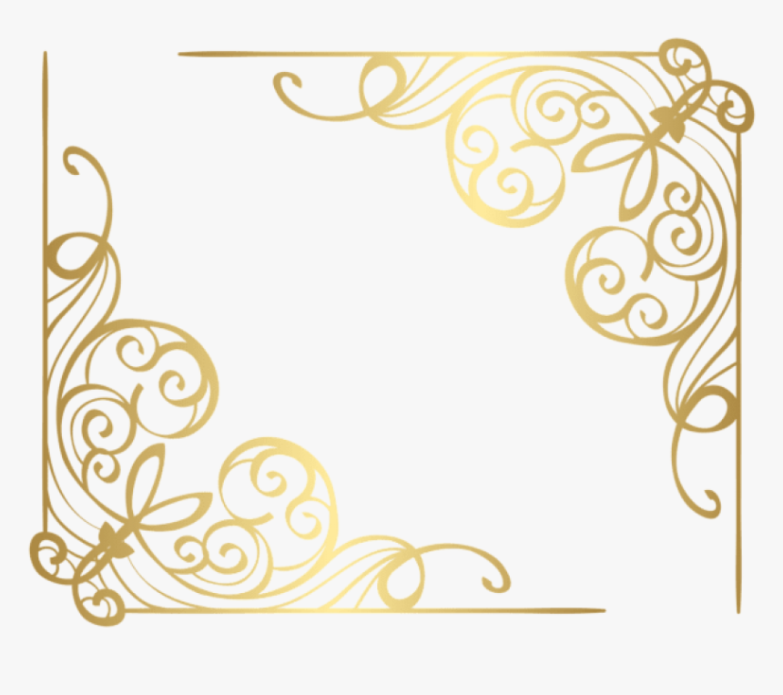 Corner Transparent Design - Corner Gold Border Png, Png Download, Free Download