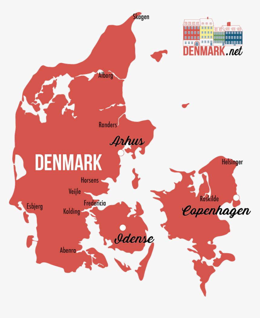 Detailed Map Geography Denmark - Denmark Map Vector, HD Png Download, Free Download