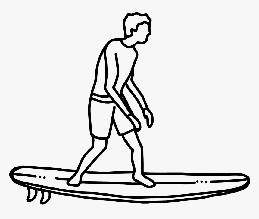 Learn The Basics Of The Surf Stance And Surf Better, - Easy Drawing Of A Surfer, HD Png Download, Free Download