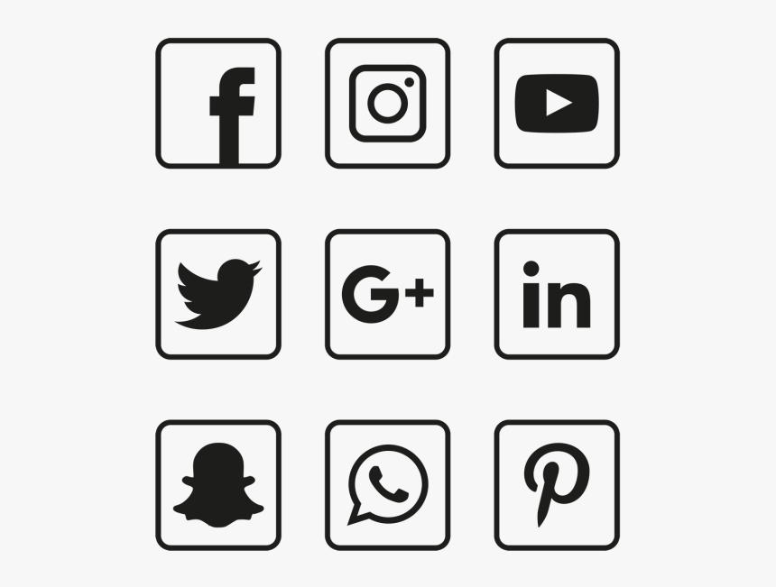 Social Media Icon Black And White Png, Transparent Png, Free Download