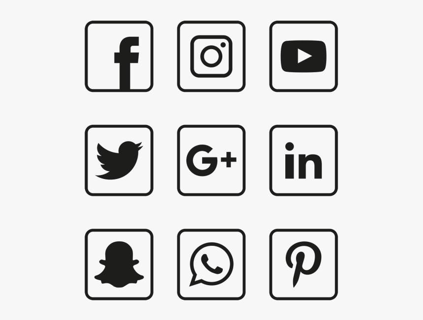 social media logo black and white png