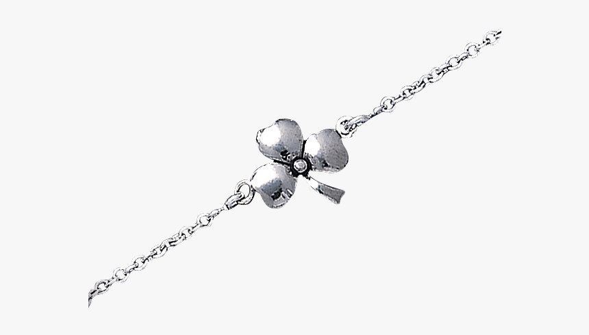 White Bronze Shamrock Anklet - Chain, HD Png Download, Free Download