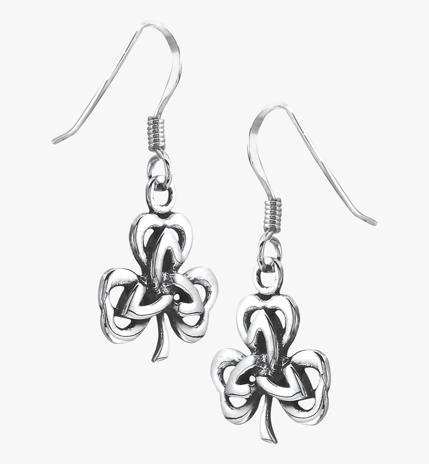 Sterling Silver Celtic Shamrock Earrings - Earrings, HD Png Download, Free Download