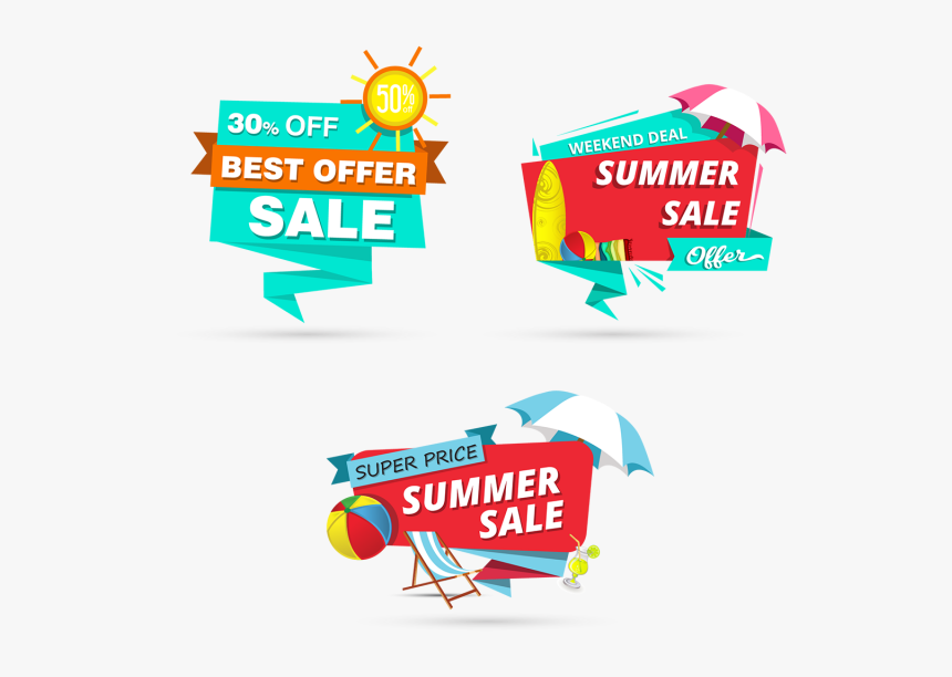 Summer Element Graphics Banner - Summer Offer Banner Png, Transparent Png, Free Download